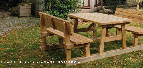 PİKNİK MASASI YASLANMALI 150 2.SINIF (adet)