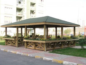 Ahşap Kare Dikdörtgen Çardak Pergola