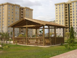 Ahşap Kare Dikdörtgen Çardak Pergola