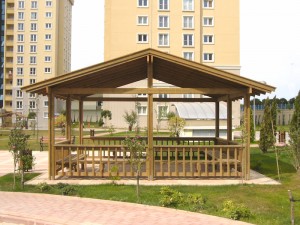 Ahşap Kare Dikdörtgen Çardak Pergola
